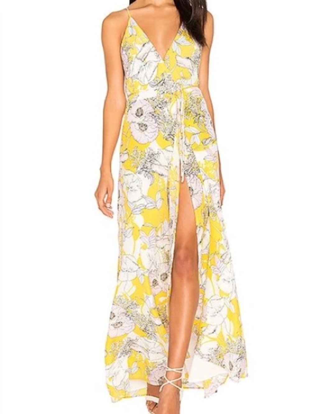 Yumi Kim Rush Hour Maxi Dress | Bora Bora Yellow Floral Silk | Size M